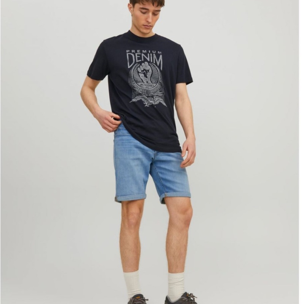 Sz M  jack & Jones Light Blue Denim Shorts